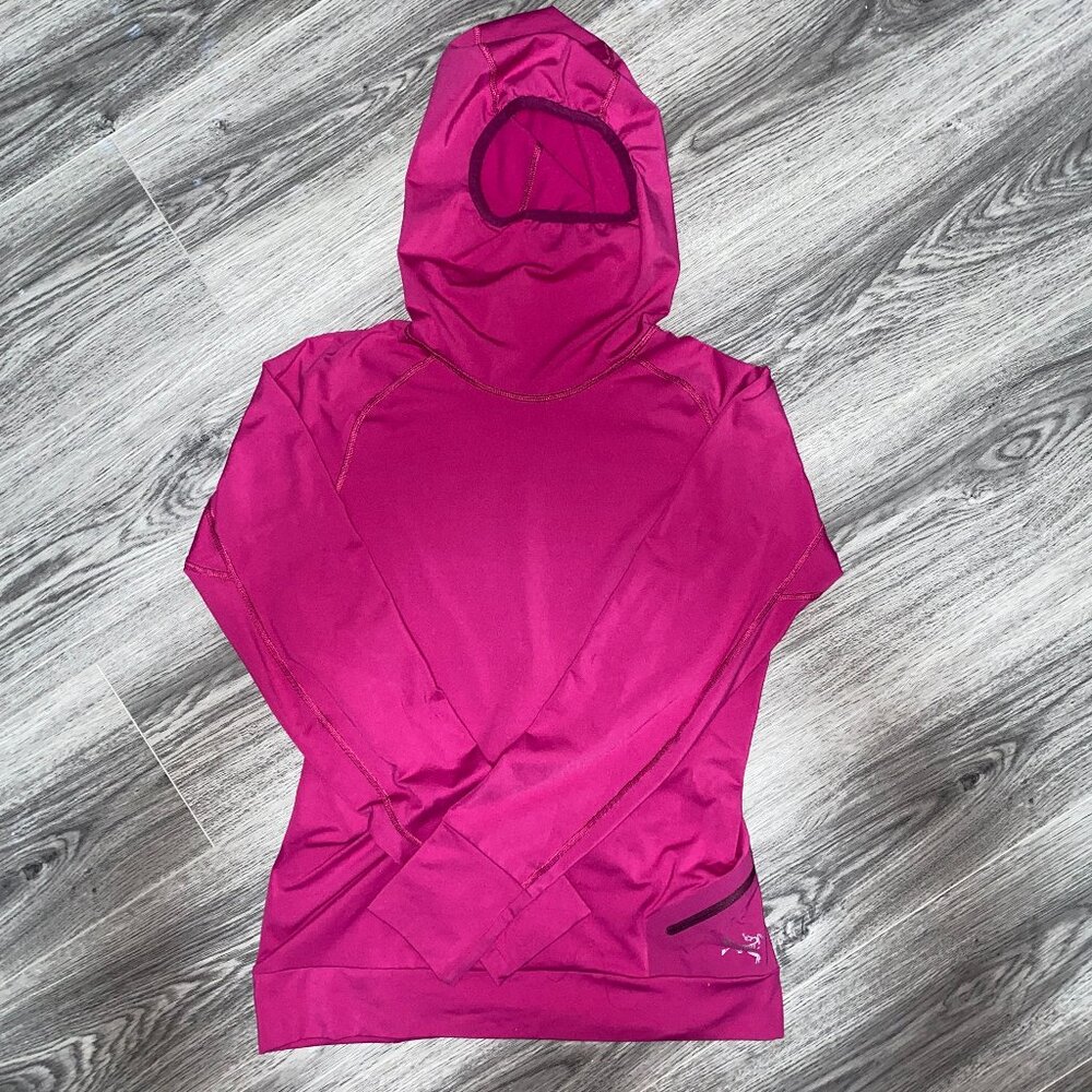 Women’s Arc'teryx Thermo Outdoor Hoodie Size Small Pink Vertices Ninja Mask